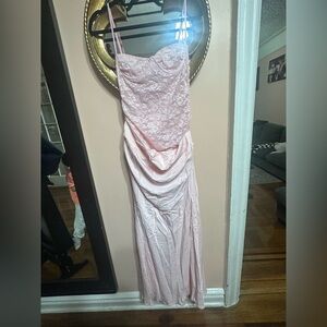 Peppermayo Strapless Pink Lace Dress